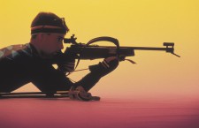 Man aiming a rifle